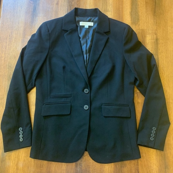 Jackets & Blazers - New York & Company size 12 black stretch black blazer 2 buttons pockets